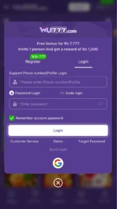 wu777 game login