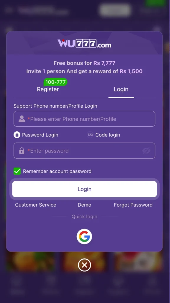 wu777 game login